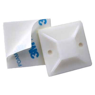 Καλή τιμή Βάσεις δεμάτων από νάιλον PA66 Ashan 25*25mm με ισχυρή αυτοκόλλητη ταινία για διαχείριση καλωδίων και κλιπ καλωδίων σε απευθείας σύνδεση